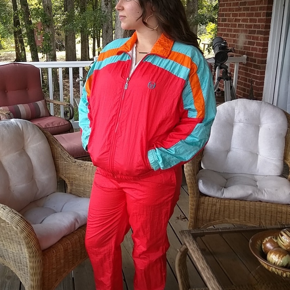 Sergio Tecchini 2 piece Orange Tracksuit - Picture 1 of 8